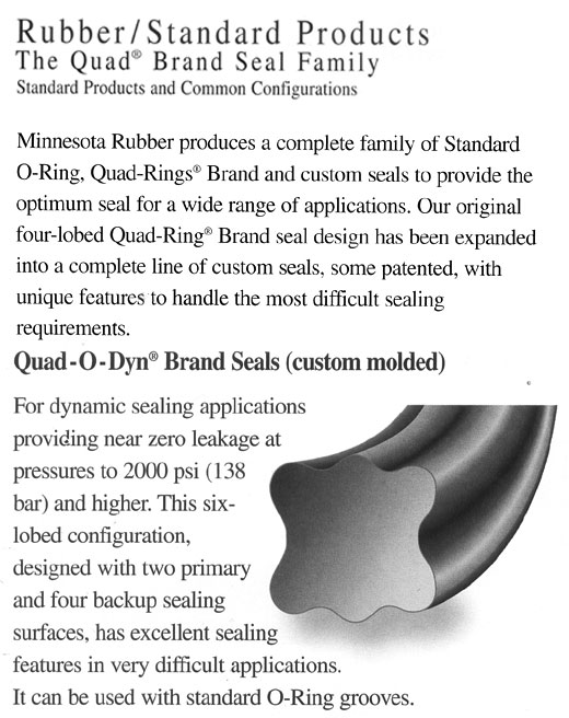 PRODUCT Quad O Dyn Brand Seals (custom molded) บริษัท แอ็ดวันตี้