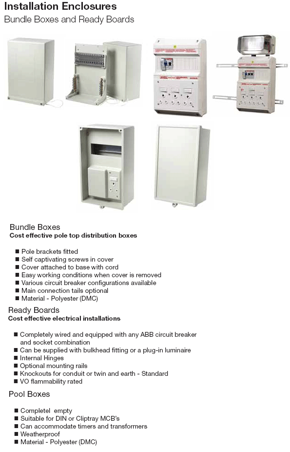 PRODUCT INSTALLATION ENCLOSURES : BUNDLE BOXES AND READY BOARDS ...